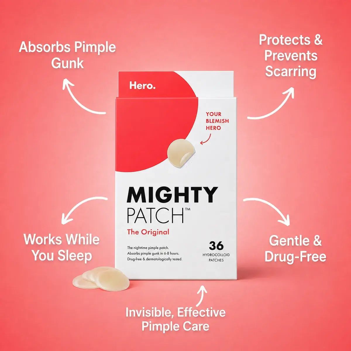 ClearDot Night Acne Patches — box, 36 hydrocolloid patches