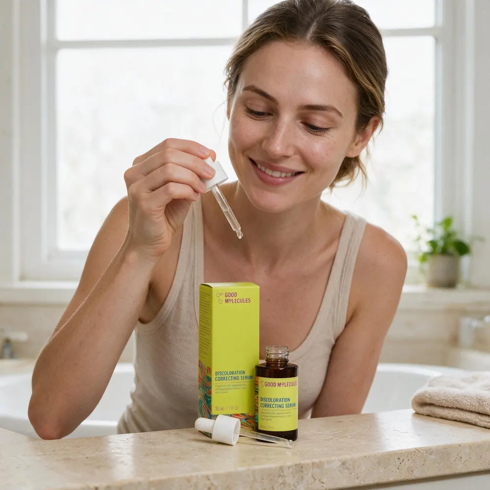 Fade Dark Spots serum during a morning skincare routine