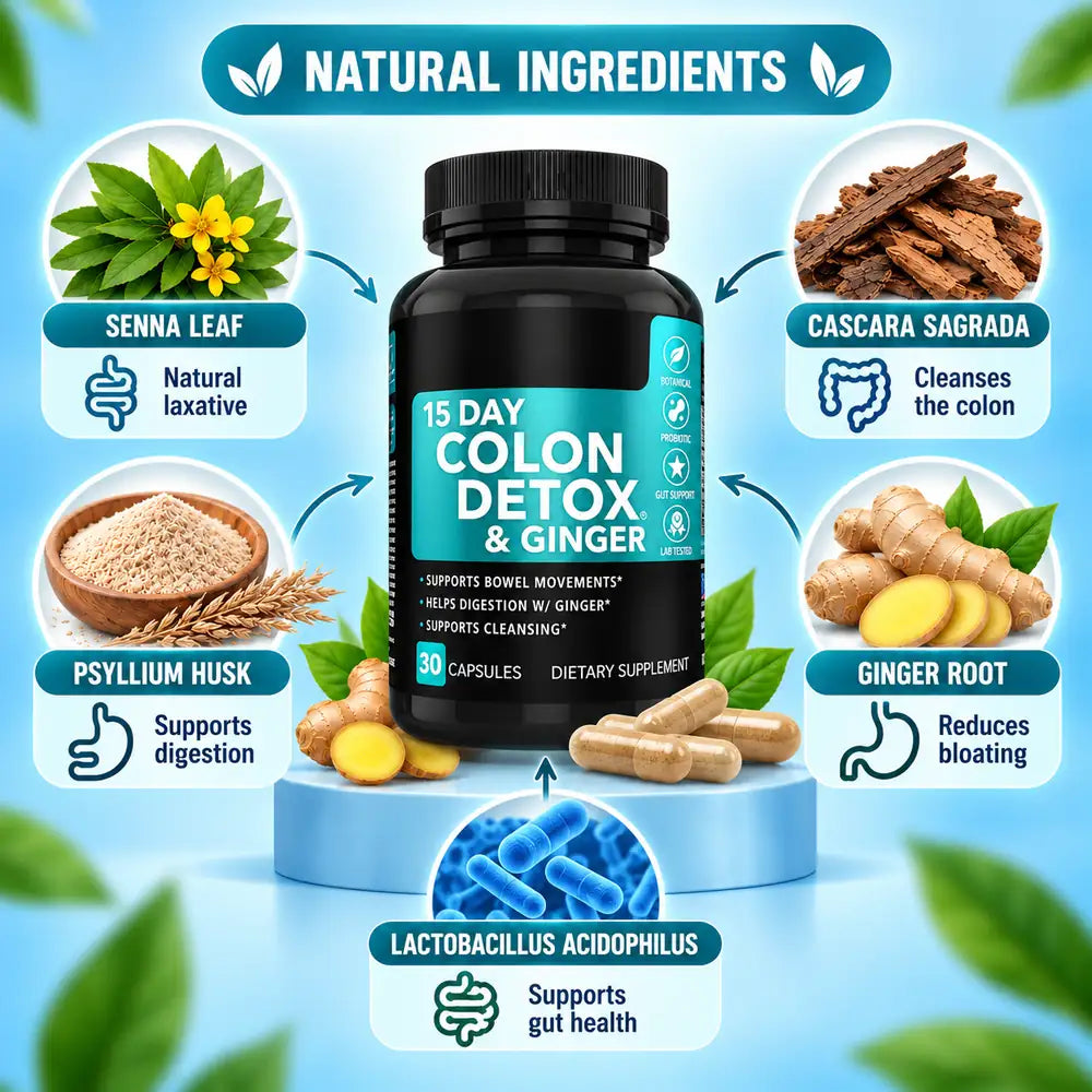 Fluxora — Senna Leaf, Cascara Sagrada, Psyllium Husk, Ginger Root, Lactobacillus Acidophilus