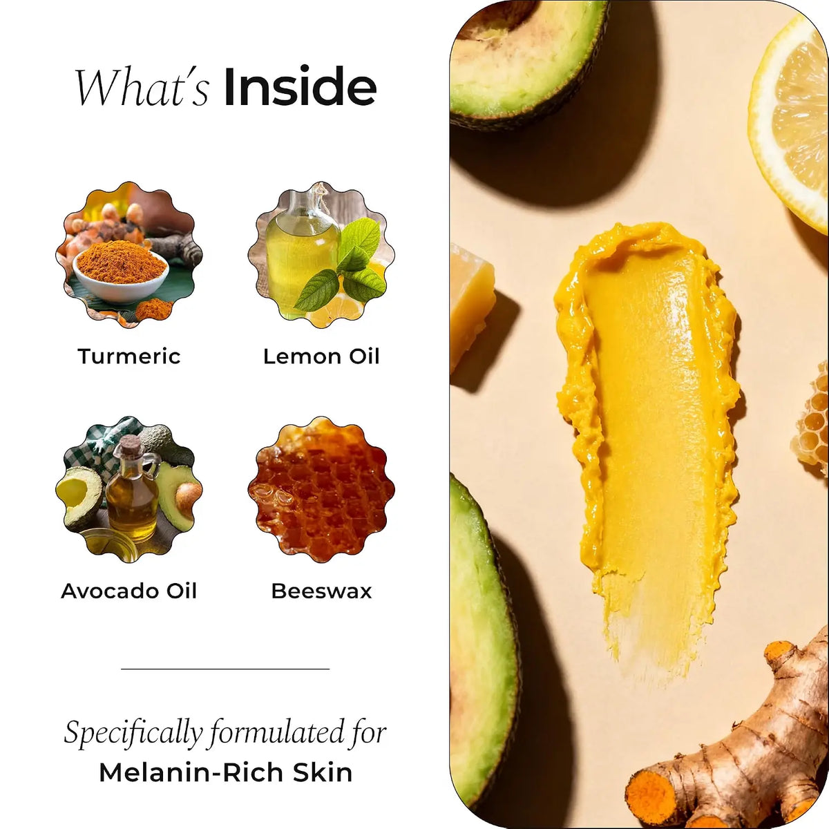 LumiLips turmeric & lemon lip balm — what's inside