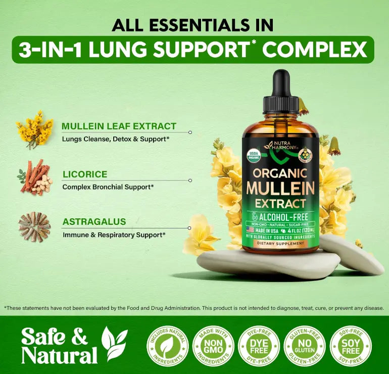 PureLung Mullein Drops — 3-in-1 lung support complex