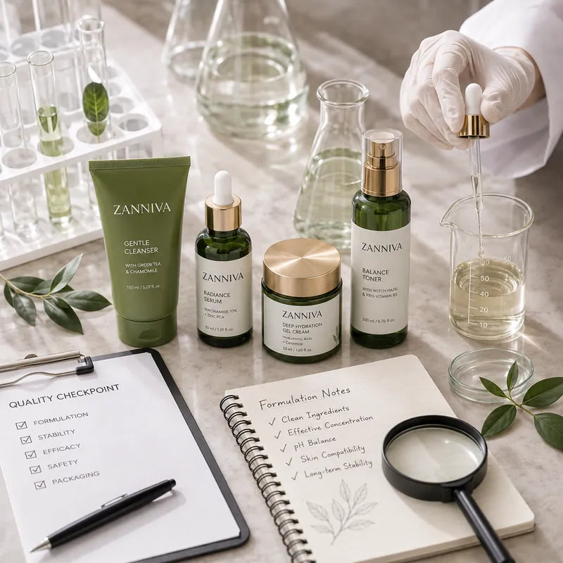 Zanniva quality control process — formulation, sourcing, and manufacturing checks
